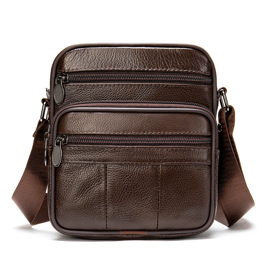 Men Small Shoulder Bags Genuine Leather Crossbody Cowhide Messenger Bags Handbags