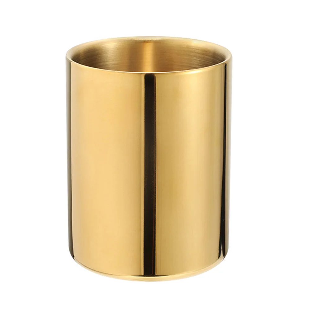 

Stainless Steel Vase Pen Organizer Holder Makeup Tools Stationery Storage