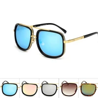unisex new fashion double layers big frame sunglasses luxury design square metal sun glasses retro outdoor swimming eyewear