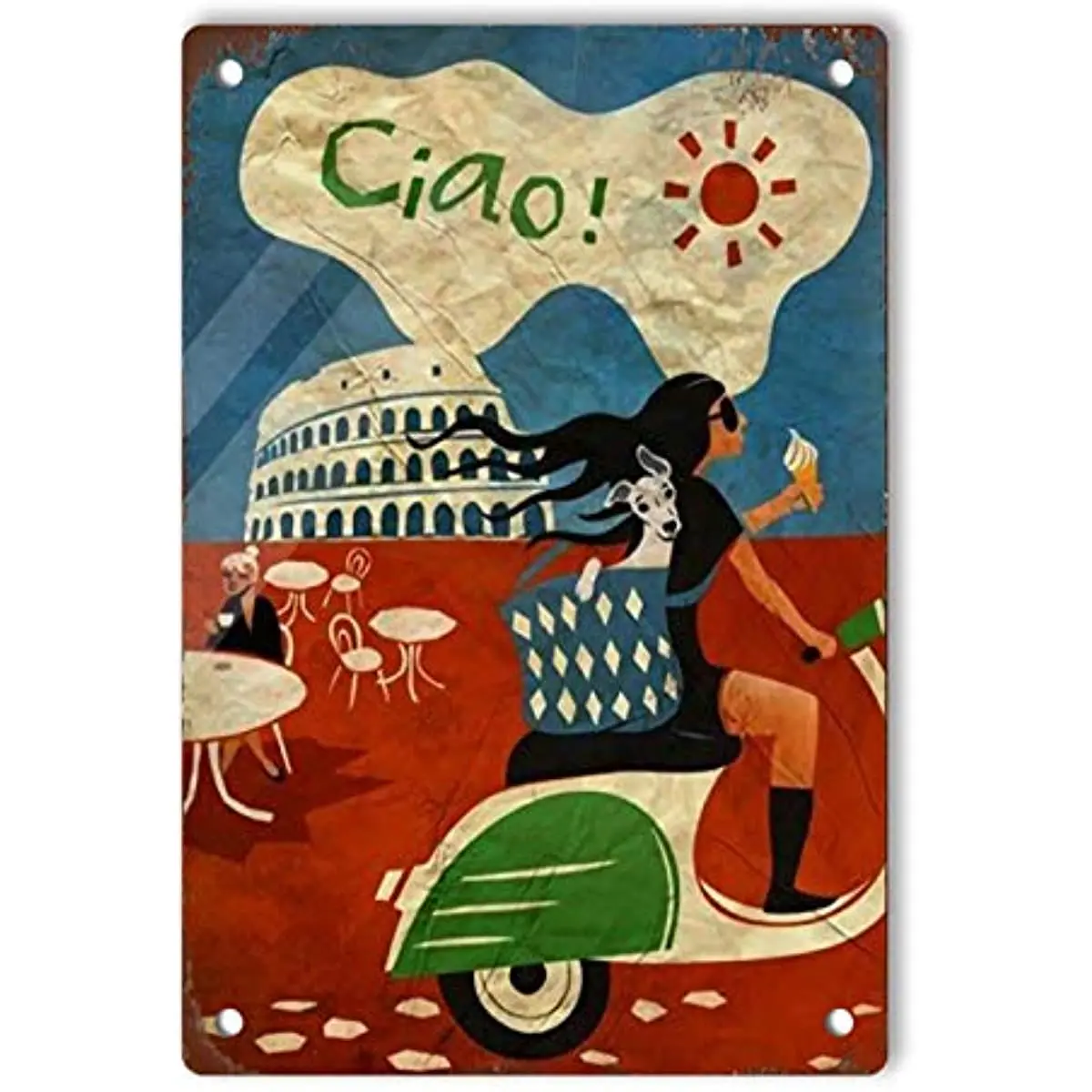 

Итальянские плакаты, ретро, легкие алюминиевые настенные знаки, Декор, забавные подарки для гаража, дома, ванной комнаты, металлический жестяной знак