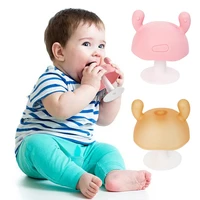 baby teether silicone mushroom infant teething toys bpa free anti eating hand chewing soother toddler appease gum nipple