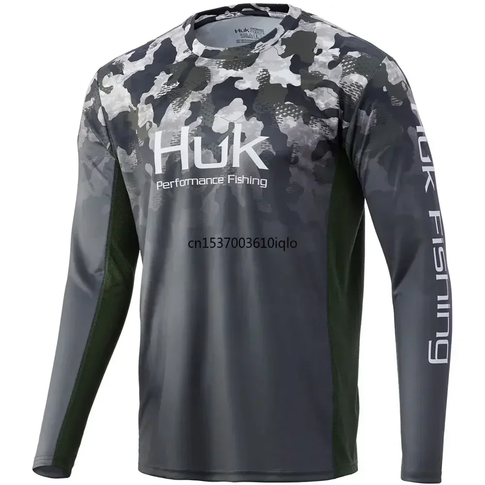 Фото Топы «рыба» мужские рубашки для рыбалки с длинными рукавами Camisa футболки с защитой от ультрафиолета UPF50 + копия одежды Джерси Pesca Masculina №3