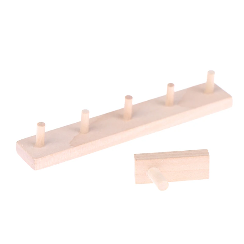 

1/12 Dollhouse Miniature Wooden Wall Hooks Wall Hanger Rack Model Furniture Props Model Accessories