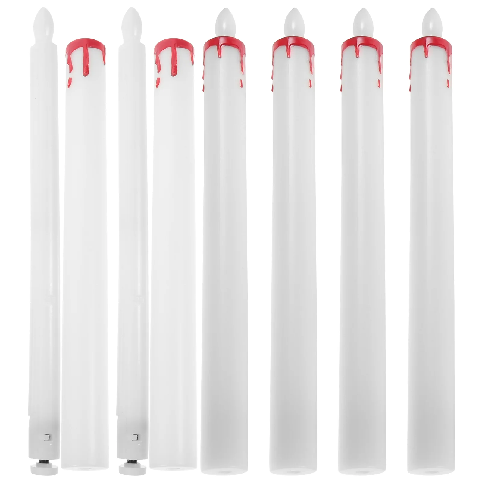 

6 Pcs Electronic Wedding Decoration Lights Party Reusable Strip Taper Decorative Plastic Candles Operated