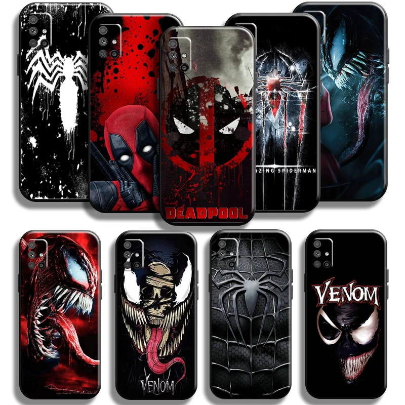 

Marvel Venom Spiderman Deadpool Phone Case For Samsung Galaxy M51 Shell Carcasa Full Protection Black Funda Liquid Silicon Back