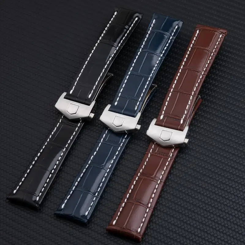 Ремешок TINTAG из мягкой кожи под крокодиловую кожу для наручных часов 22 мм 24