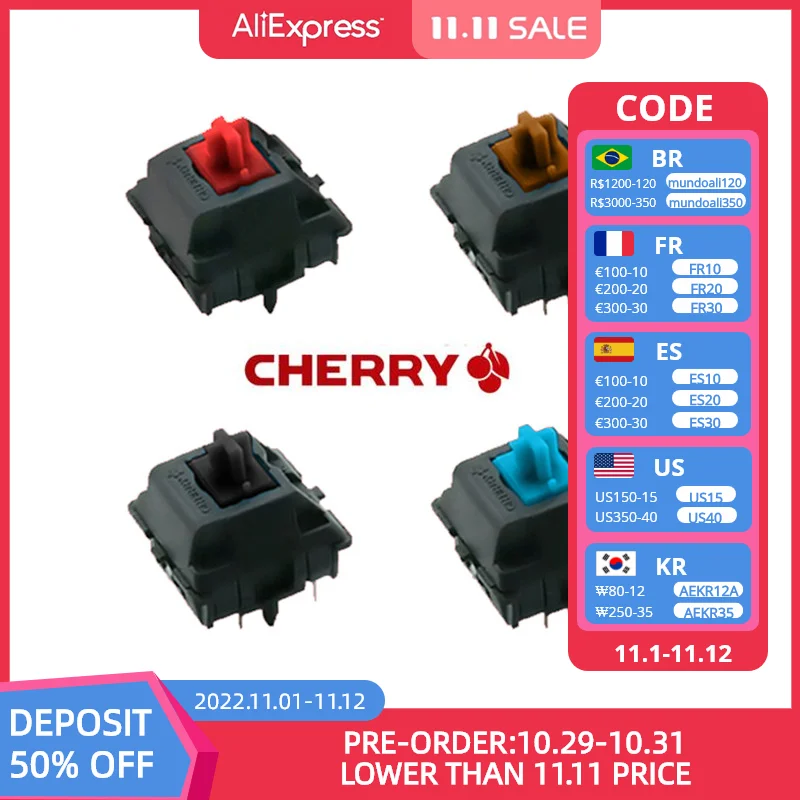 

Mechanical keyboard original cherry mx switch ducky filco mx brown blue red switch 3 pin feet switch