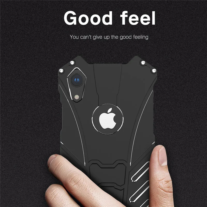 R-just Phone Case For Iphone 14 3 12 11 Pro Xs Max Xr X 8 7 SE Metal Aluminum Shockproof Drop-proof Cover Armor Anti-knock Shell
