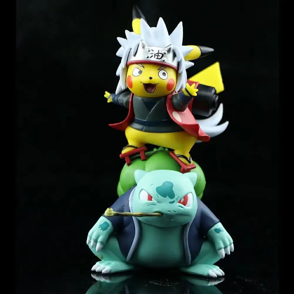 

Anime Naruto Q Version Pikachu COS JIRAIYA PVC Action Figures Toys Model Statue 10cm