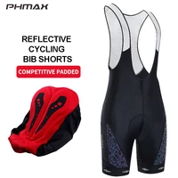 phmax men cycling shorts summer reflective mtb bike bib shorts with pockets competitive sponge padded cycling bib shorts