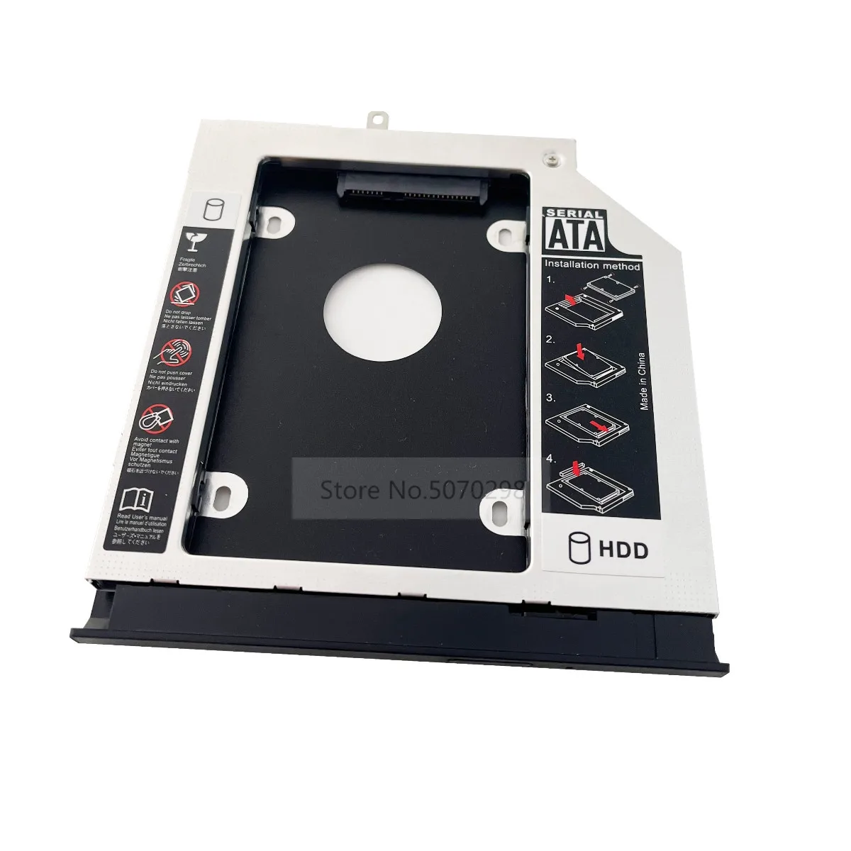 

with Bezel Front Cover Faceplate + Bracket 2nd SATA 3.0 2.5" Hard Drive HDD SSD Optical Caddy for Lenovo ThinkPad L560 L570