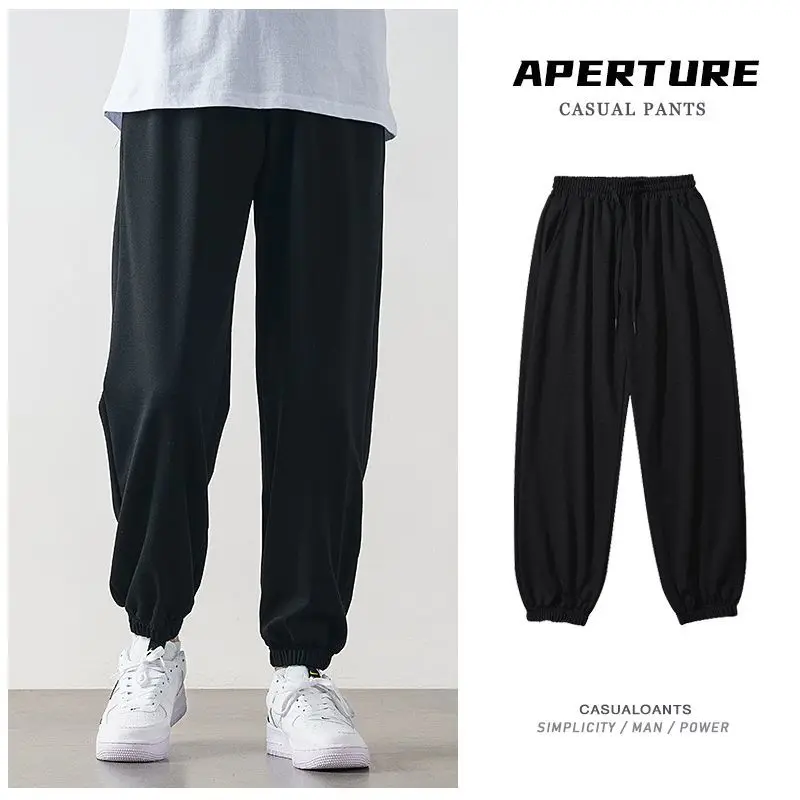 

Брюки мужские черные спортивные, брендовые Свободные повседневные штаны, уличная одежда, свитер, весна-осень