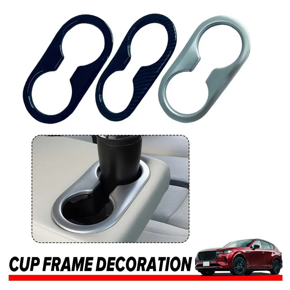 

ABS Carbon Black Rear Center Console Row For Mazda CX-60 CX60 2022 2023 Water Cup Holder Frame Cover Car Accessories
