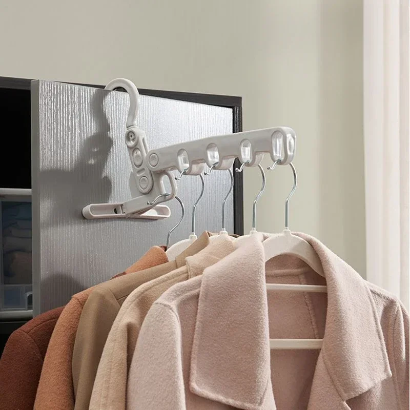

Five Holes Minimalist Hanger Clothes Clothing for Hooks Rack Hanging With Travel Convenient Foldable