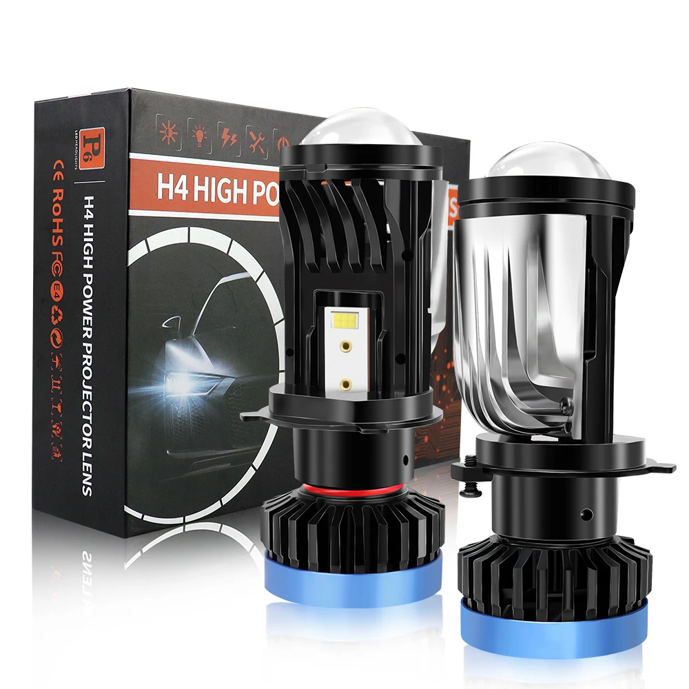 Миниатюрная Светодиодная лампа AKE, 65 Вт, H4, 1,5 дюйма, Bi, универсальная фара 6000K дальнего и ближнего света, 12 В, система освещения для мотоцикла