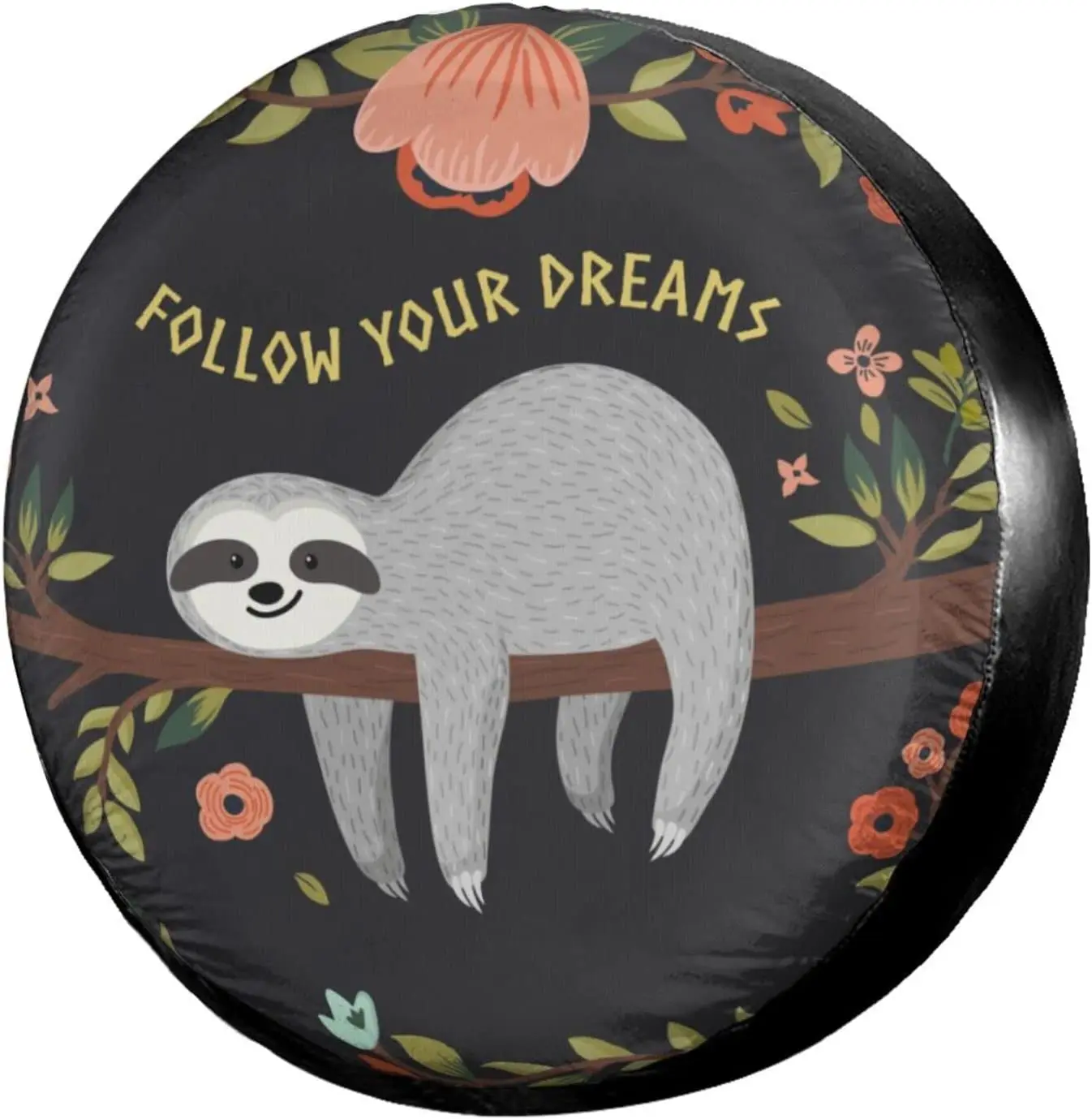 

Delerain Funny Sloth Print Spare Tire Covers for Jeep RV Trailer SUV Truck Many Vehicle Wheel Covers Sun Protector Waterproof
