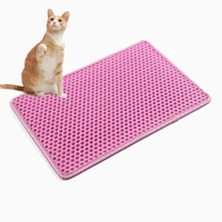 2022 cat litter mat kitty litter trapping mat double layer mats with mili shape scratching design urine waterproof easy clea
