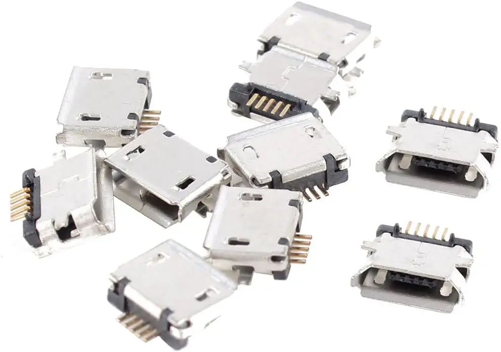 

10 Pcs Micro USB Type B Female Socket 180 Degree 5-Pin SMD SMT Soldering Jack