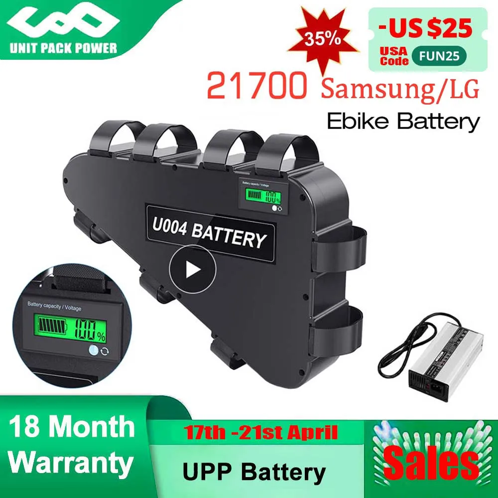 

Samsung LG 21700 EBike Battery Triangle 72V 60V 52V 48V 36V 19.2Ah 24Ah 28.8Ah 38.4Ah Electric Bicycle Battery Pack 250W-3000W