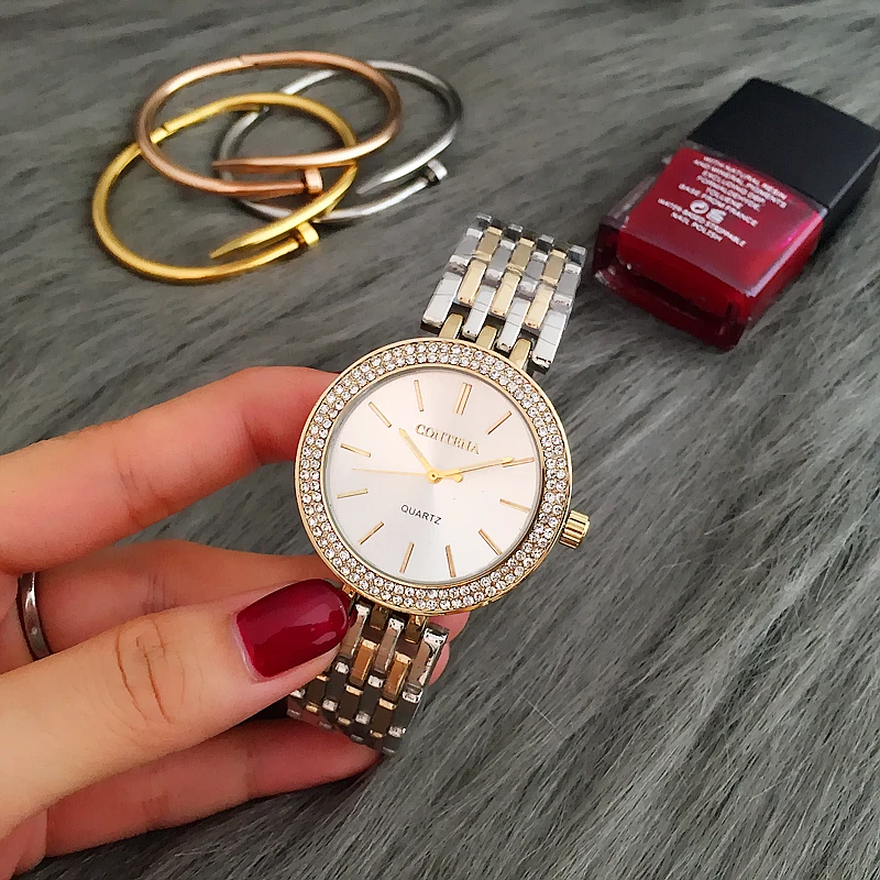 2023 Hot Sell - gold Women's Watch, Stainless Steel, Luxury, rhinestones, Fashion women's watch