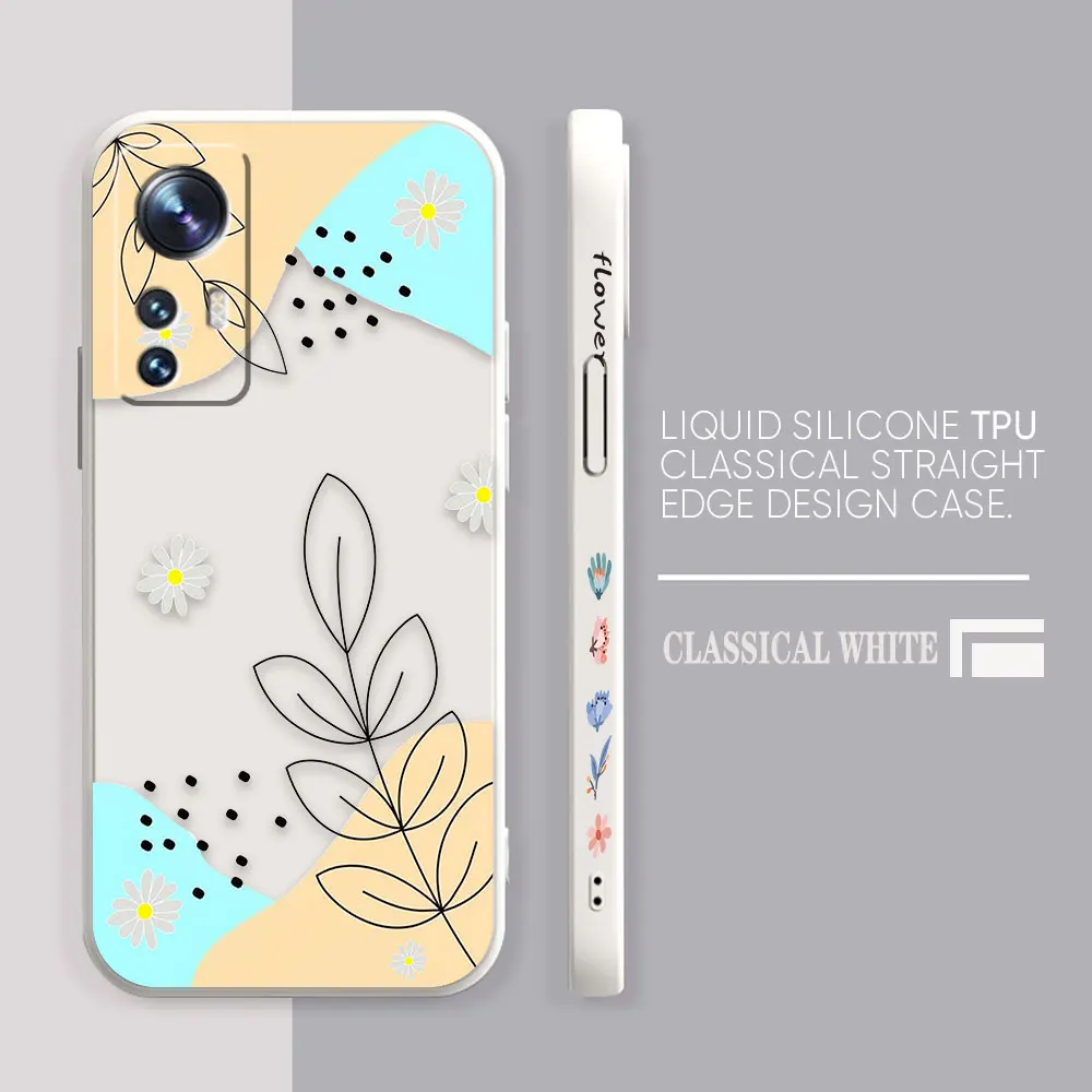 Phone Case For Xiaomi 13 12 12T 12S 11 11T 10 10S 9 Pro Ultra Lite Colour Simple Case Cover Funda Cqoue Shell Capa Summer Flower