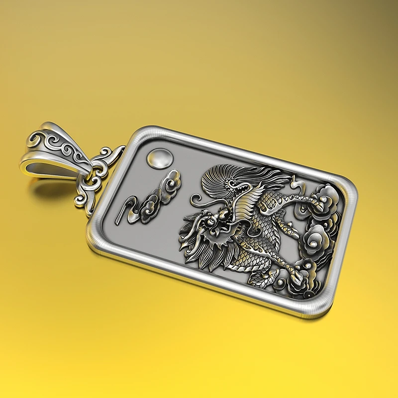 Серебряная медаль в стиле ретро с изображением пейзажа |