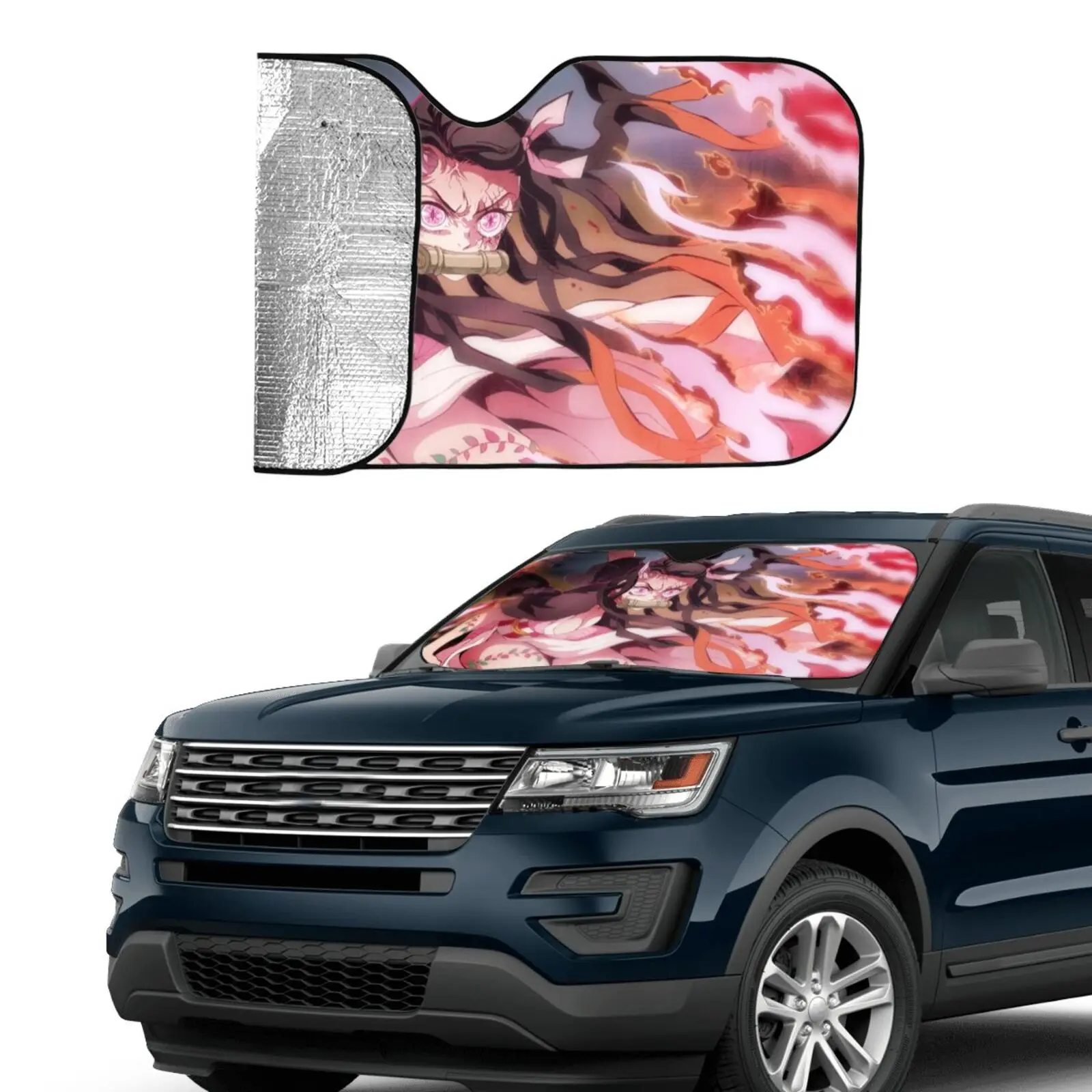 

Car Accessories 3d Print Demon Slayer Nezuko Car Windshield Sunshade Free Shipping