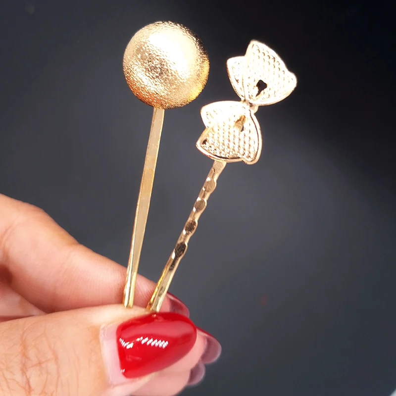 KIOOZOL заколка для волос женщин акриловая звезда шар бант золотой цвет аксессуары