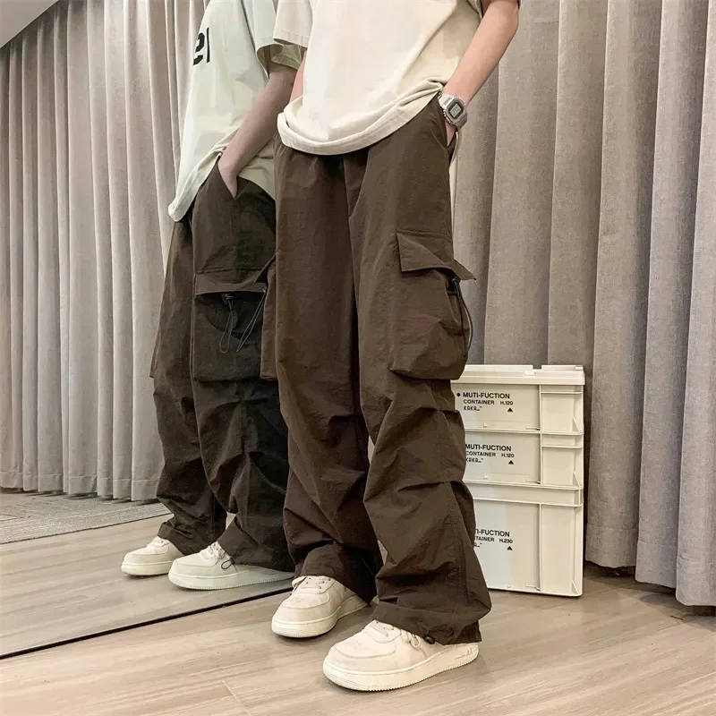 

Брюки-карго мужские повседневные, уличная одежда, мешковатые брюки с большими карманами, уличные свободные штаны с широкими штанинами в стиле Харадзюку, хип-хоп
