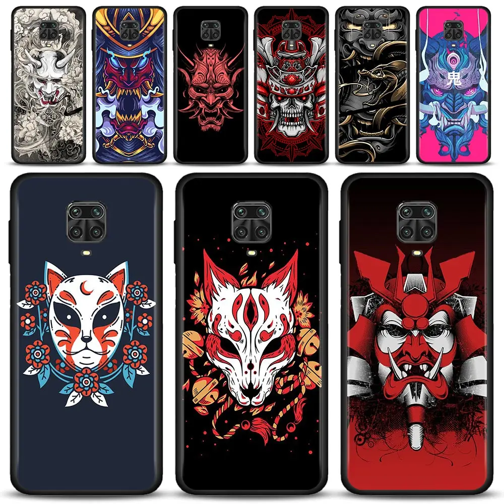 Чехол для Xiaomi Redmi Note 11S 11T 11 10 8 Pro 8T 9 9T 9S чехол K50 K40S K40 9A 9C японская маска Samurai Oni |