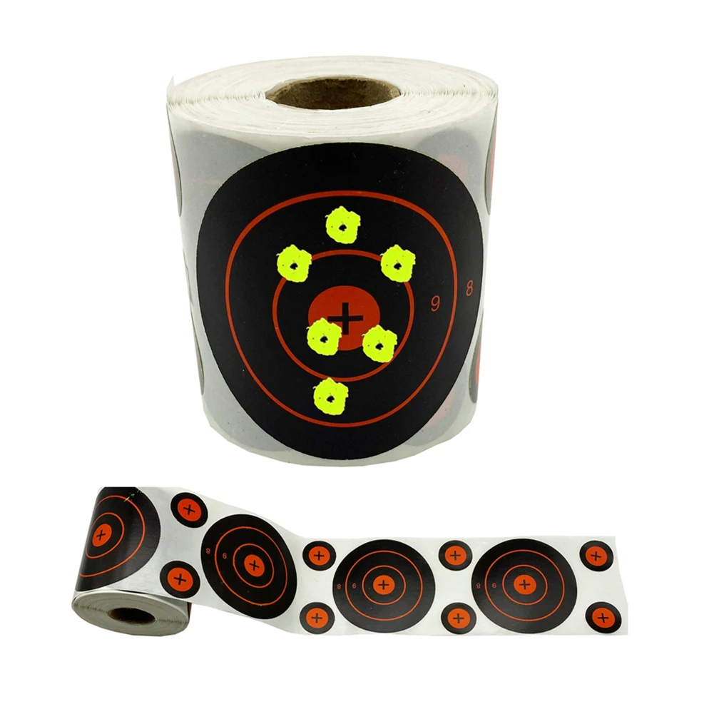 

200pcs/Roll Splatter Targets 3Inch Self Adhesive Reactive Paper Target Sticker Short/long Range Shooting Bullseye Practice Tool