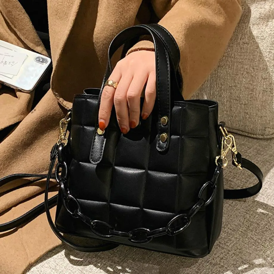 

Квадратная сумка-тоут в клетку, модная новинка 2021, Высококачественная женская дизайнерская сумка из искусственной кожи, вместительная сумк...