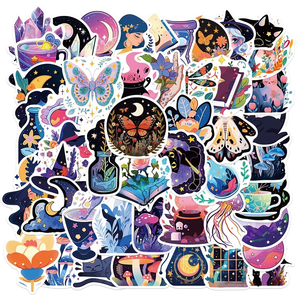 

50Pcs Cartoon Lllusion Magic Graffiti Decal ToysDecorative Notebook Stationery Refrigerator Skateboard Stickers Waterproof