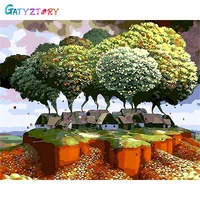 gatyztory diy pictures by number tree kits painting by numbers landscape drawing on canvas hand painted paintings gift home deco