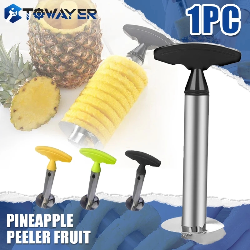 

Stainless Steel Pineapple Peeler Fruit Corer Slicer Cutter Spiral Pineapple Corer Cutting Slicer Simple Kitchen Fruit Tools