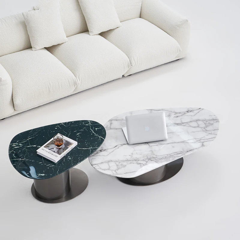 

Marble Oval Coffee Table Modern Design Dressing Acrylic Coffee Table Legs Metal Mesas De Centro Para Sala Balcony Furniture