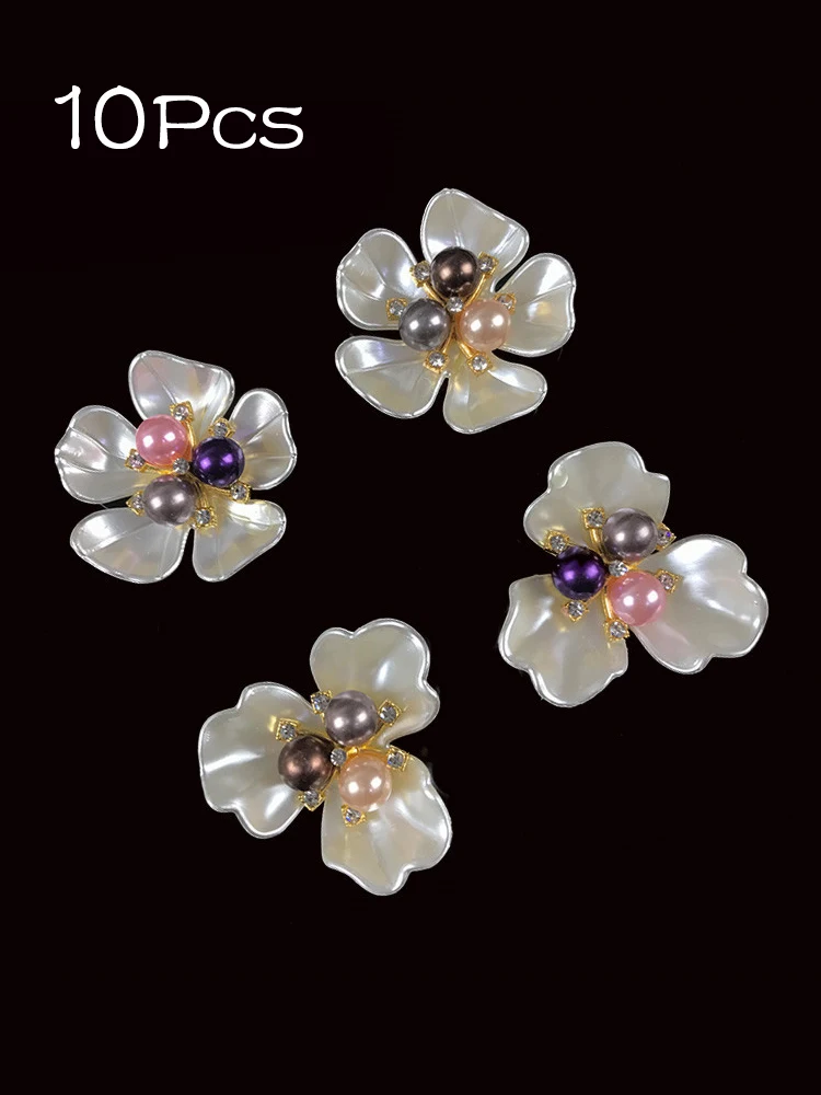 

10 шт., украшения для волос, в виде цветов