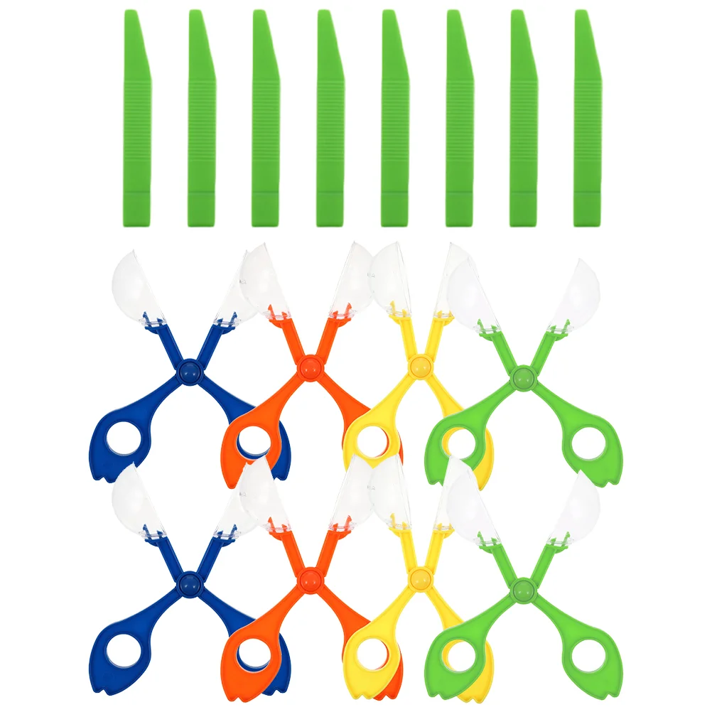 

8 Sets Insect Catchers Plastic Bugs Outdoor Toys Small Animals Scooper Toddler Tongs Catching Tweezers Clamp Playsets