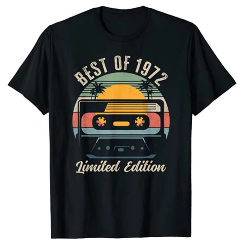 

Best of 1972 50th Birthday Gifts Limited Edition 50 Year Old T-Shirt Graphic Tee Tops for Husband Presents