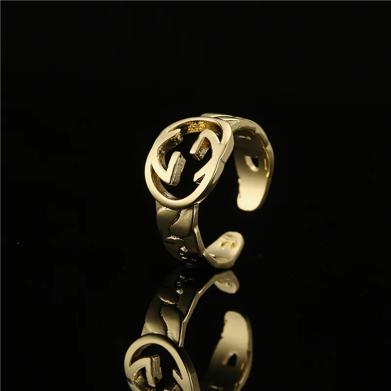 

2023 New Hip Hop Jewelry 18K Gold Irregular Geometric Open Ring Ladies Rings 925 Silver Sterling Wide Anti Anxiety Ring for Man
