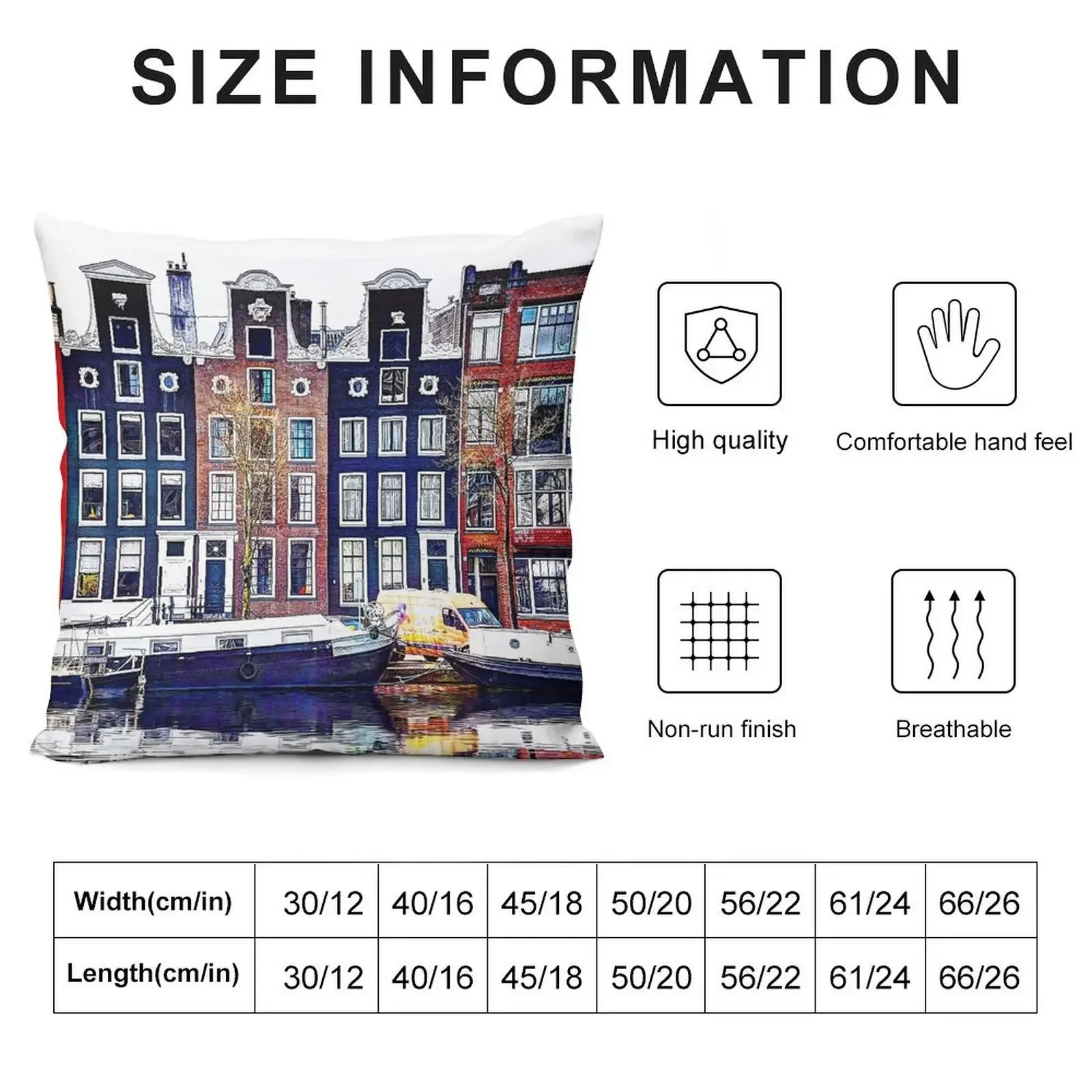 Канальные домики Amstel Amsterdam Нидерланды декоративная подушка наволочка комплект