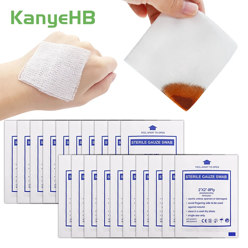 

20Pcs Medical Gauze 100% Cotton First Aid Product Nursing Sterile Gauze For Cleaning And Cushioning Minor Wound Cuts Burns A1574