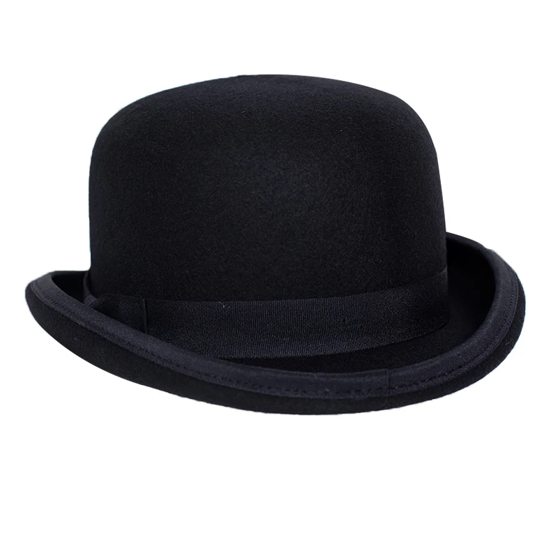 

Retro 100% Wool fabric Magician Top hat Jazz dome cap Party Unisex Woolen Felt Derby Bowler caps Formal Fedora Performance Hats