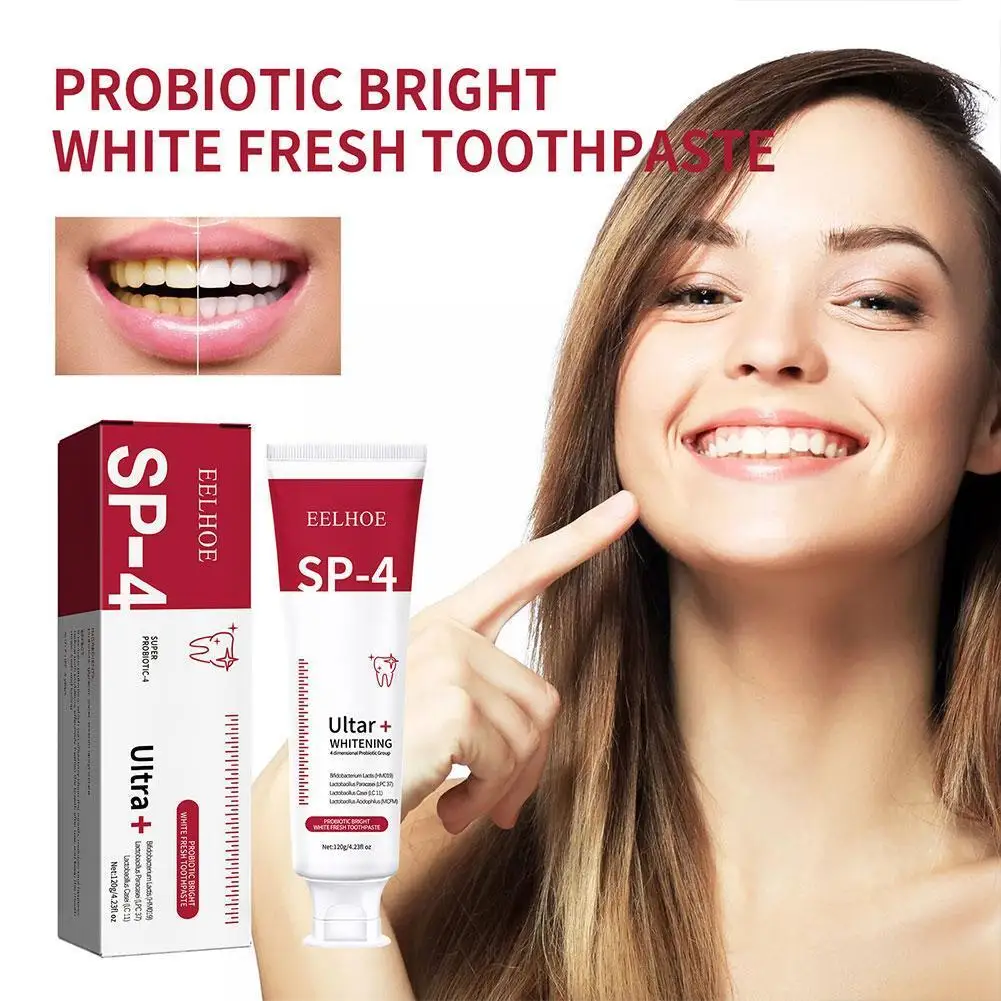 

Probiotic Brightening Toothpaste Plaque Smoke Stains Removal Odor Whiten Cleaning Care Oral Teeth Remove Toothpaste Refresh K8C7