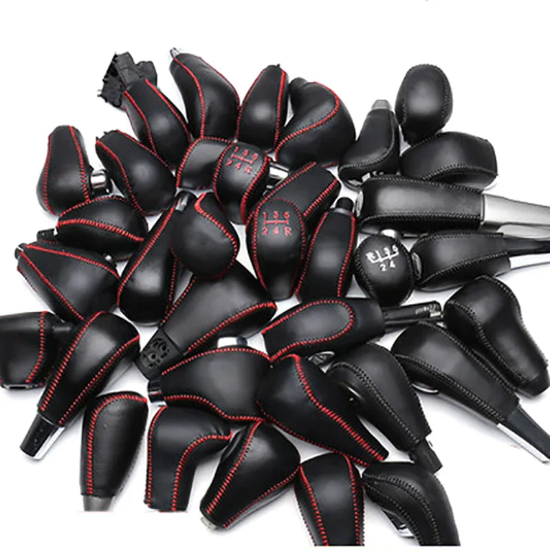 

Leather Car Gear Head Shift Collars Cover Universal Fit For 98% Of Models Car Shift Knob Cover Case