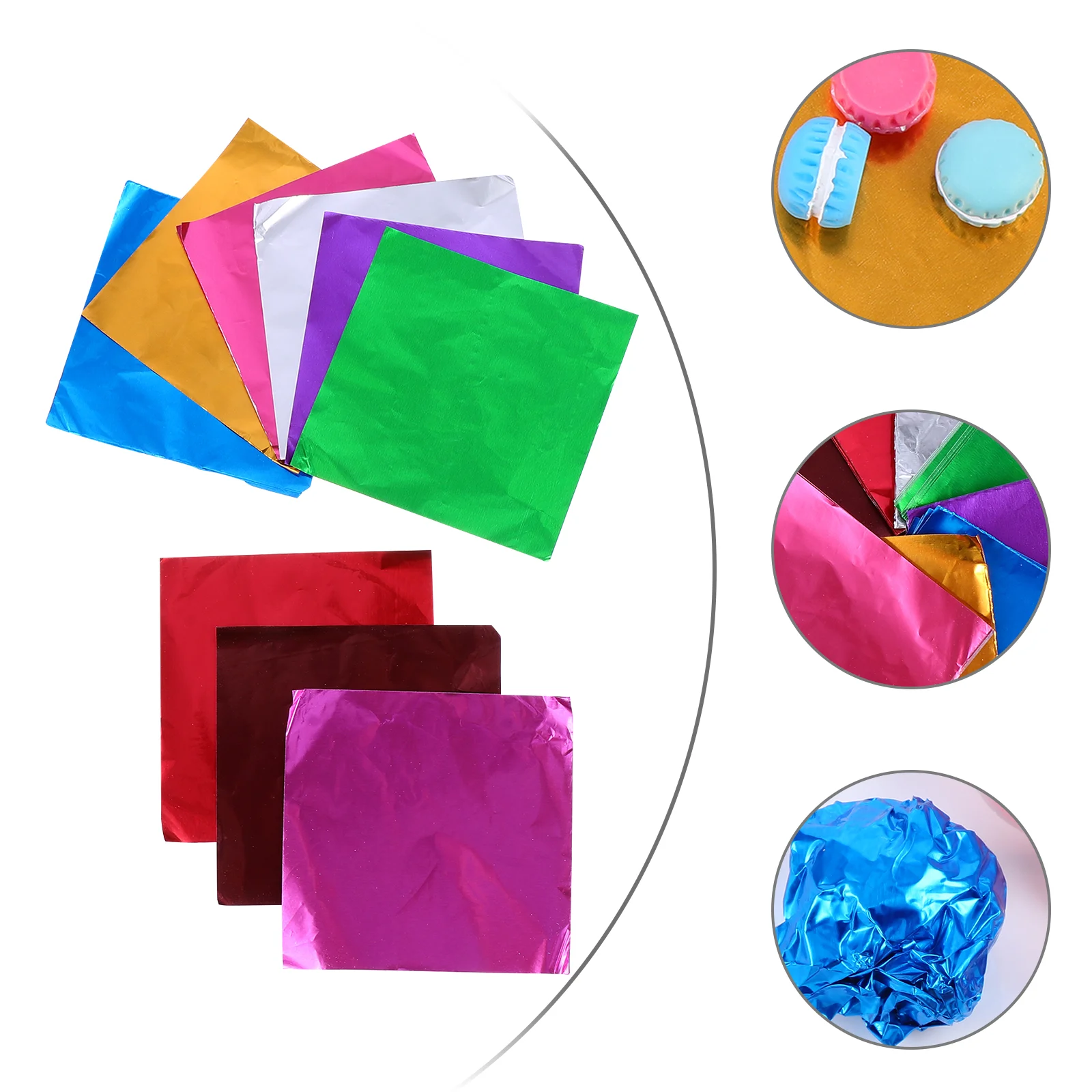 

900 Pcs Aluminum Wrapping Paper Snack Biscuit Wedding Chocolates Wrapper Aluminium Packaging Sweets Sugar Food