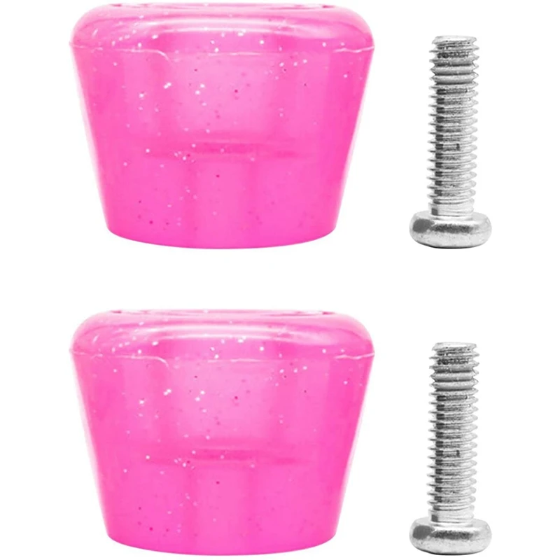 

Roller Skate Toe Stoppers,1 Pair Universal PU Roller Skate Toe Stops Plugs Brake Block With Screws