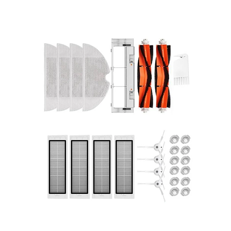 

Запчасти для пылесосов Xiaomi 1 S Robot S50 S51 S55 S5 S6, набор из 28 боковых щеток, круглая щетка, фильтр НЕРА