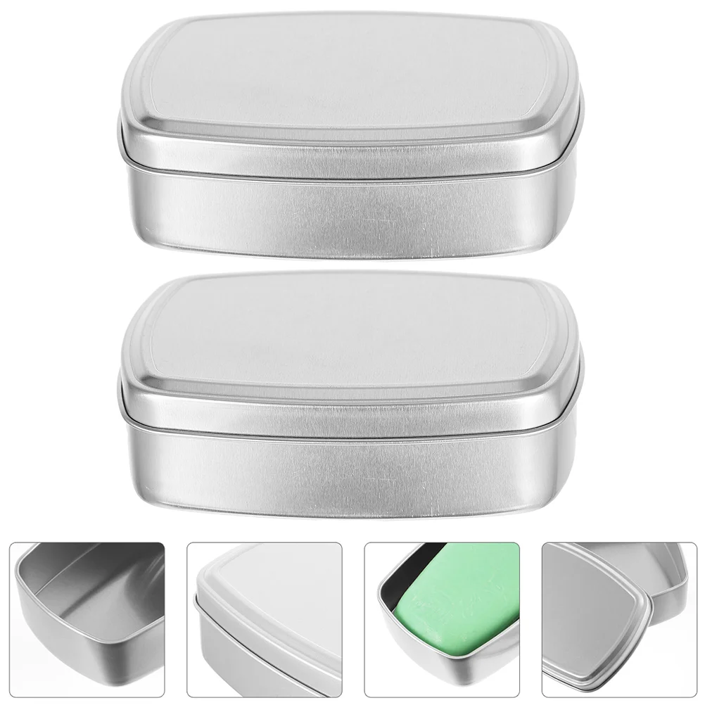 

Оловянные контейнеры 2 шт., алюминиевые крышки для мыла, металлические прямоугольные банки, бисквитные консервированные алюминиевые Бальные коробки, квадратные чемоданы