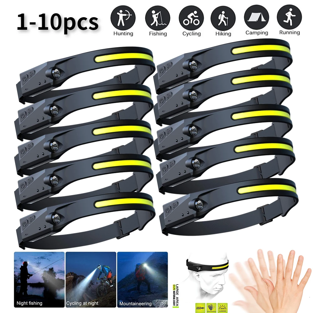 

Водонепроницаемый светодиодный фонарь COB, Индукционная аккумуляторная лампа, 350 лм, для отдыха на открытом воздухе, походов, велоспорта